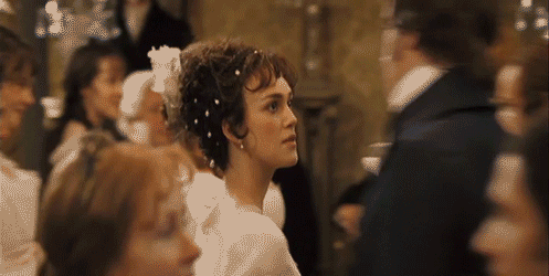 Pride and Prejudice: Lizzie and Darcy dancing with all